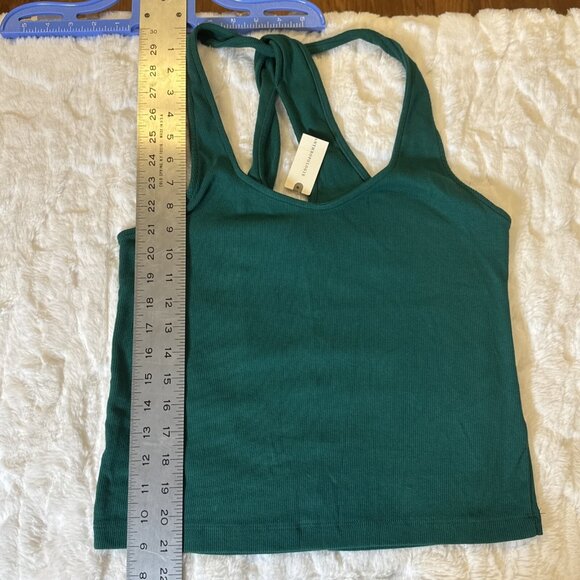 Maeve Anthropologie Twist-Back Ribbed Tank hunter green size X-Large - Picture 7 of 7
